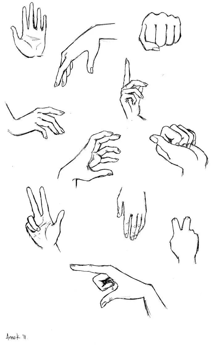 Кисти рук для рисования. Положение рук для рисования. Кисть в разных положениях. Рисование рук в разных положениях.