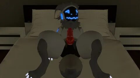 hi res, anthro, artic boy, bed, bedroom, cute expression, cybernetics, cybo...