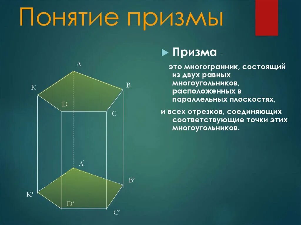 Призма. Элементы Призмы. Понятие Призмы. Правильная Призма.