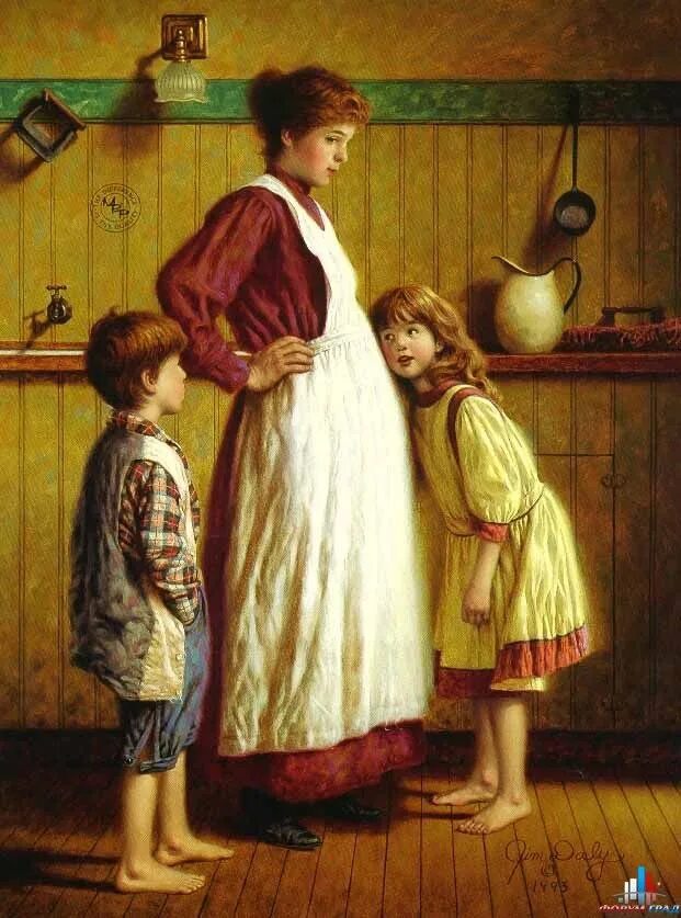 Растя няня. Художник джим дэйли (jim daly). джим дейли картины семьи. картина нормана роквелла няня. дети в живописи.