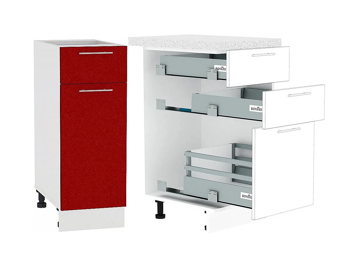 Powerbox1,2 l=450 мм, серый (start). Кухонный модуль с выдвижными ящиками. Кухонный модуль напольный с выдвижными ящиками. Модульные ящики для кухни.