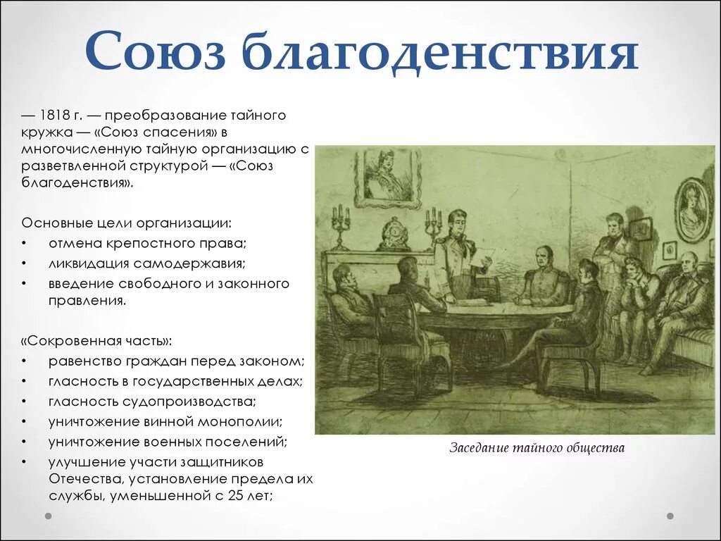 Участники Союза благоденствия 1818-1821. Тайные организации: Союз спасения, Союз благоденствия. Тайное общество Декабристов 1816. Союз благоденствия в 1818 году участники. Тайные организации союз спасения