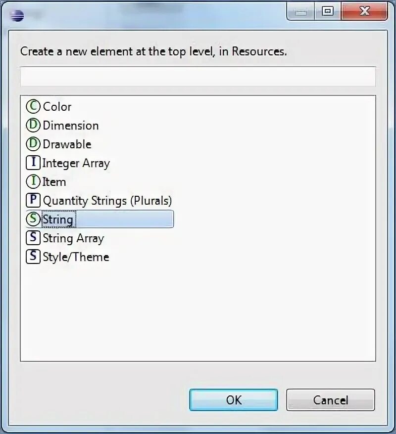 Resource string. Resource string