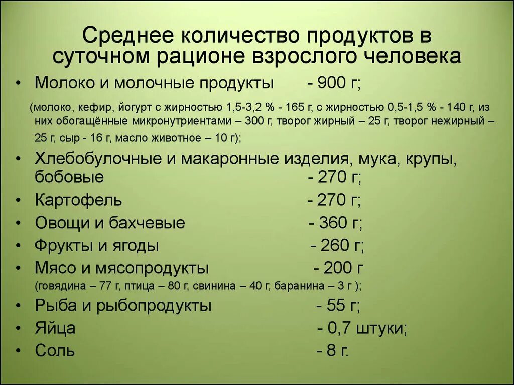 Показатели общественного питания. Нормы питания взрослого человека. Норма продуктов на человека. Норма еды в день для человека. Нормальный суточный рацион питания.