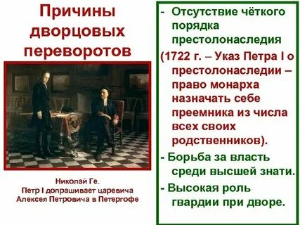 Выступления против реформ дело царевича алексея таблица