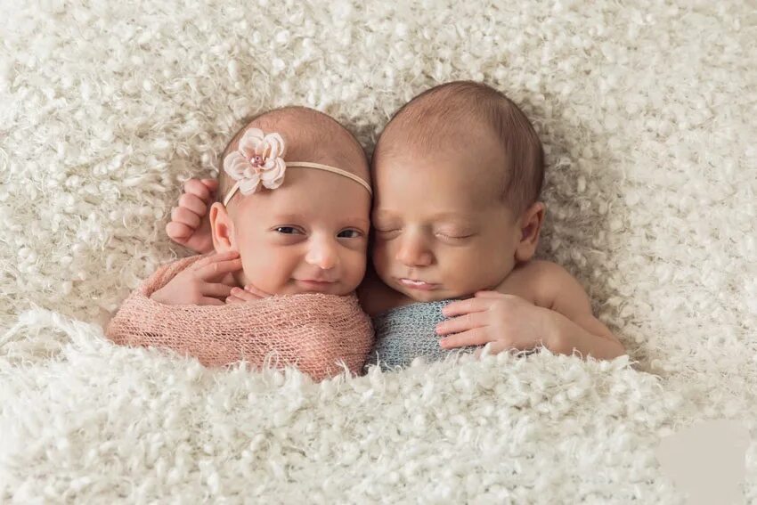 Фотосессия двойняшки младенцев на белом фоне. Близняшки Новорожденные с улыбкой на лице. Девочка новорожденная близняшки русые 4. Чужая двойня.