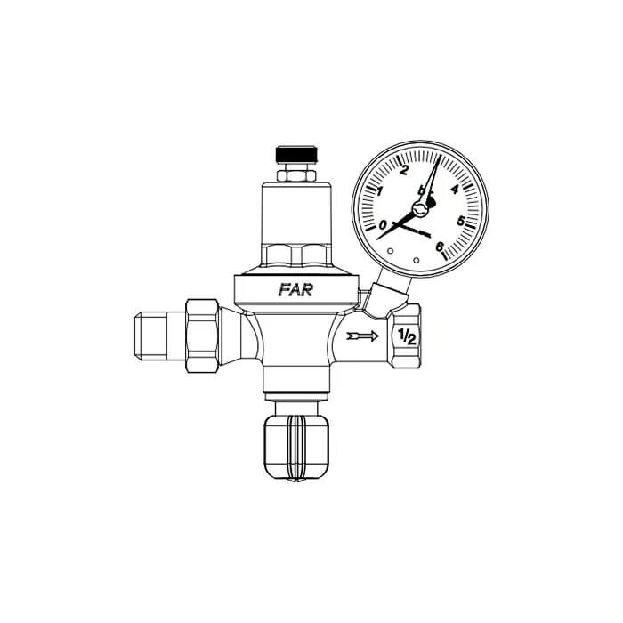 Редуктор far. Клапан подпитки с манометром ∅15 мм.. Far узел подпитки. Редуктор far Размеры. Редуктор far 1 2