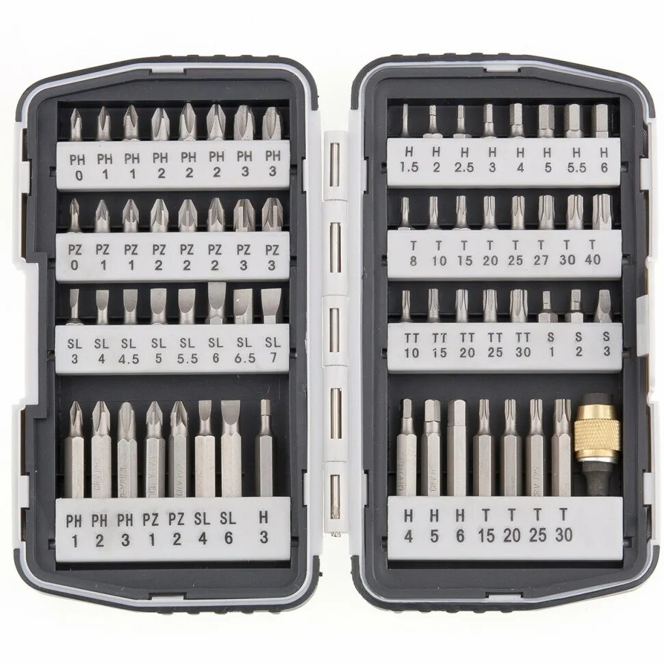Набор бит matrix sl (11392). Набор бит матрикс. Набор бит, адаптер для бит, сталь s2, 18 предм. Matrix. , в пласт.