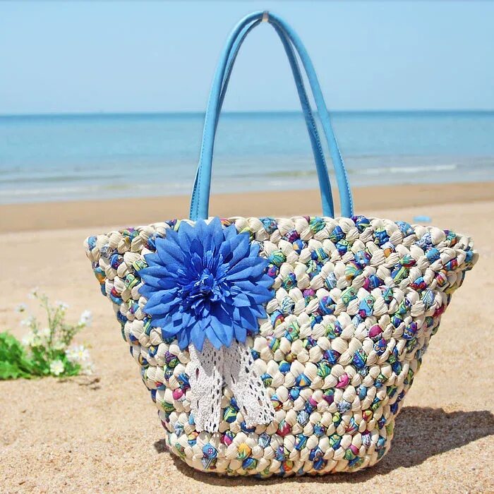 Пляжная сумка. Стильная пляжная сумка. Вязаная пляжная сумка. Модные пляжные сумки. Сумочка на лето