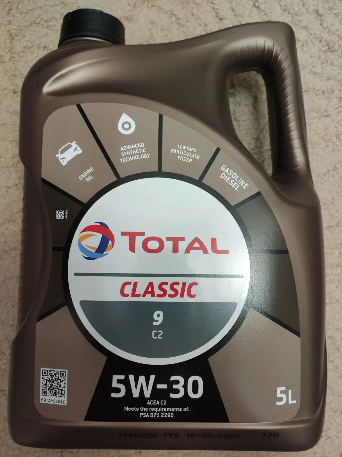 Total c2. Масло тотал классик 9 5w30. total classic 9 c2 5w30.