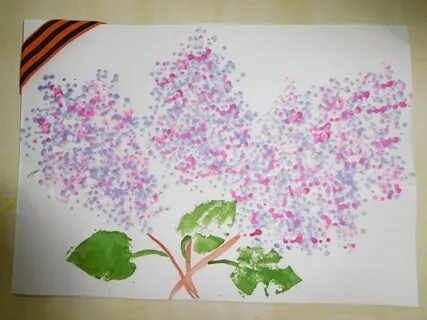Рисование сирень в средней