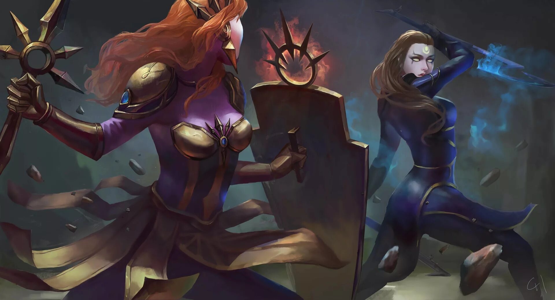 League of Legends Леона. League of Legends Leona and Diana. Легендарного леона