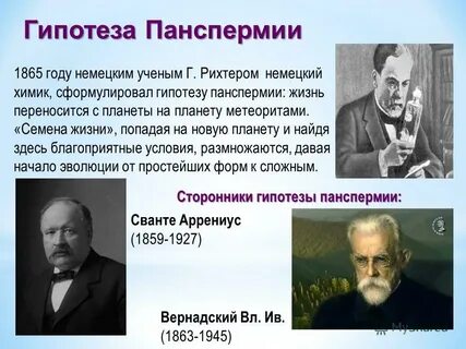 Согласно гипотезе панспермии