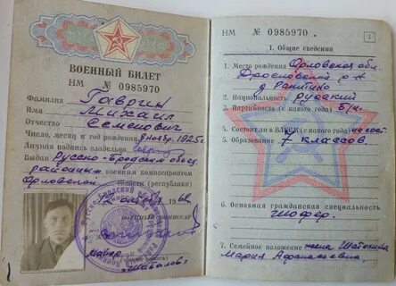 Какая статья военном билете