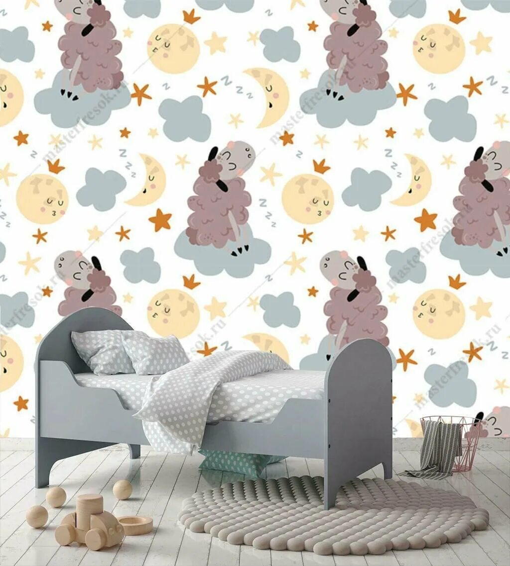 принт с барашки. милые ёжики и овечки. детские обои с овечками. фон с барашками. обои с овечками на стену.