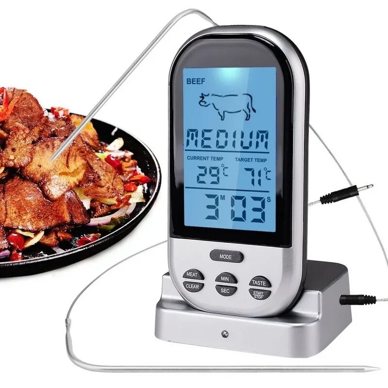 Термощуп для мяса купить. Меат Oven термометр. Беспроводной цифровой термометр для мяса. Цифровой термометр BBQ. Цифровой термометр для мяса с дистанционным щупом.