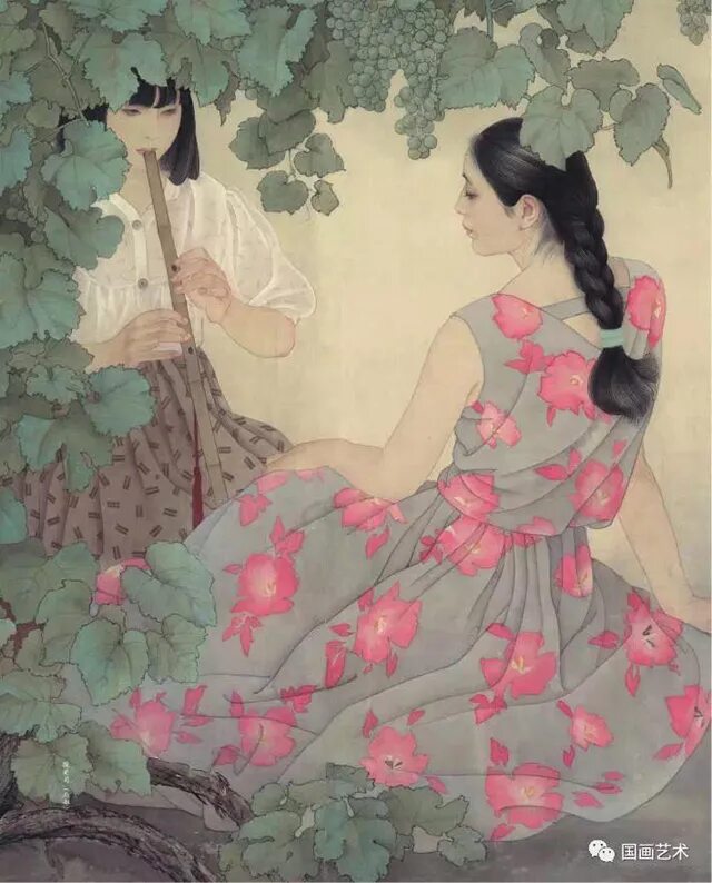 "художник хуан цююань". китайские художники любили изображать. китайский художник guan zeju. хэ цзяин (he jiaying). китайская живопись портретный жанр.