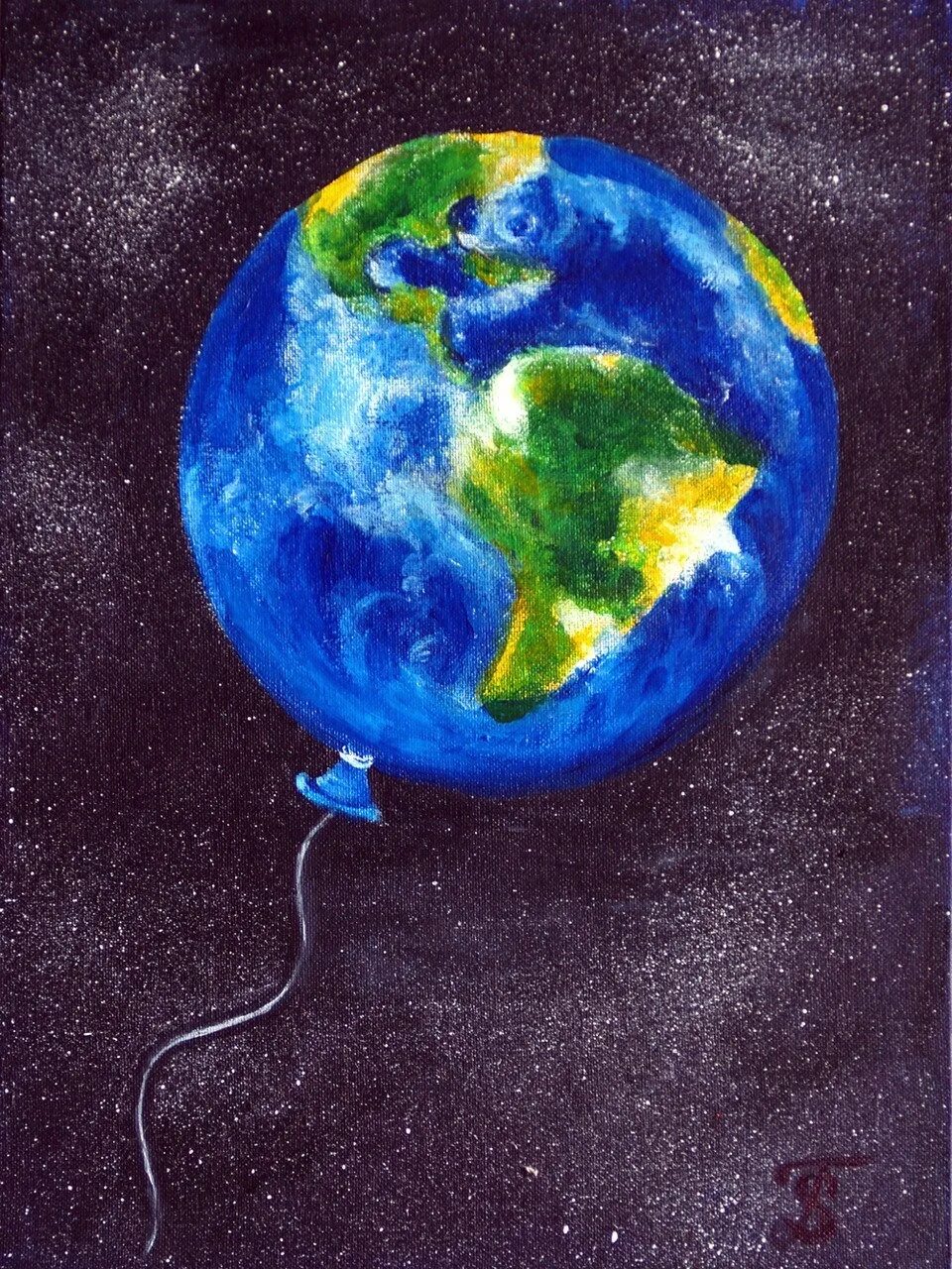 Земля рисунок. Планета земля красками. Картина Планета земля.