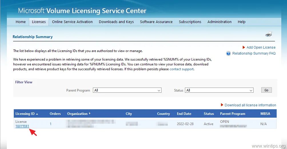 Volume license. Номера лицензий RDP. Open License номер авторизации. Microsoft Volume License Center лицензия образец.