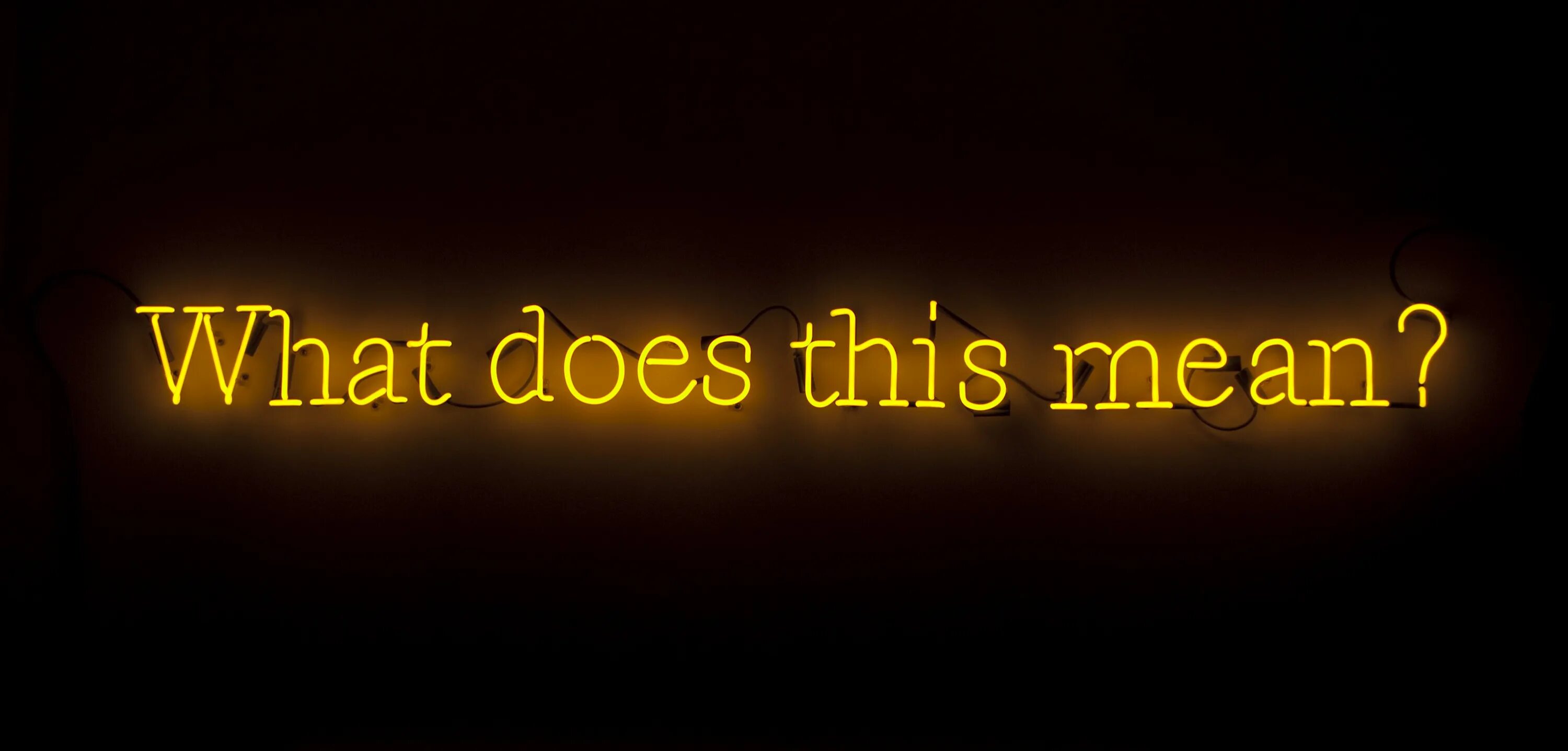 What does it mean. Joseph Kosuth Neons.