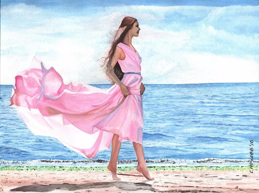 Девочка где то розовая. Девушка в розовом. Девушка в розовом платье картина. Девушка в розовом сарафане. Девушка в платье картина.
