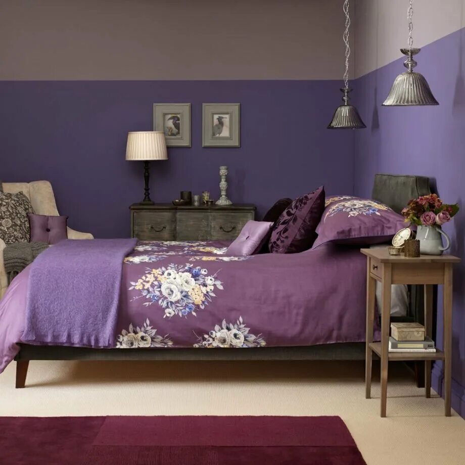 Выделение фиолетового цвета. Фиолетовый интерьер спальни. Интерьер в сиреневых тонах. Сиреневый в интерьере. Фиолетовый цвет в интерьере.