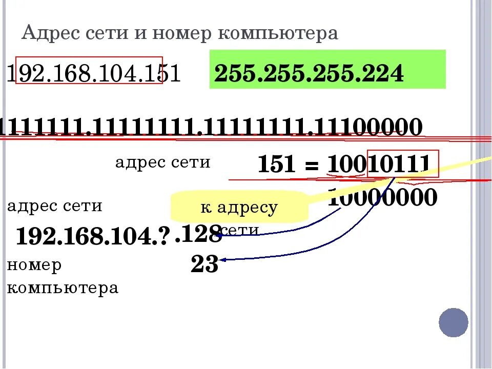 Адрес сети. Номер компьютера в сети. Номер сети и номер компьютера в сети. Как определить адрес сети. Инет номер