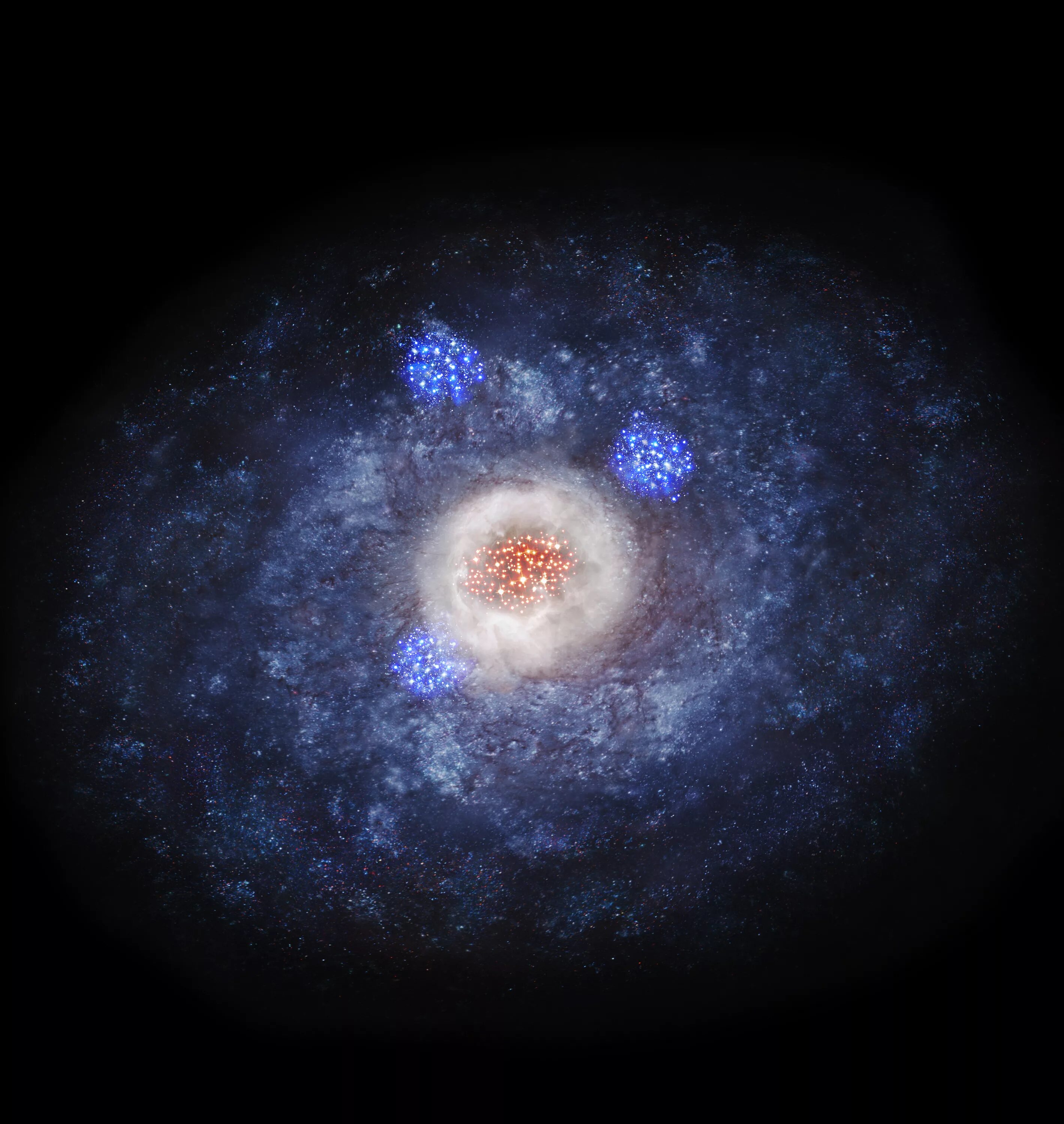 Как рождается новая звезда. Сфероидальный компонент эллиптической Галактики. Зарождение Галактики. Зарождение звезды в космосе. Рождение Галактики.