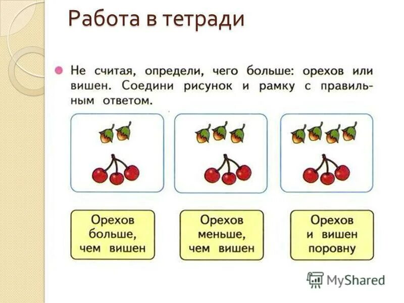 Чего больше чего меньше. Урок математики счет предметов 1 класс. Счет предметов 1 класс презентация. Не считая определи чего больше.