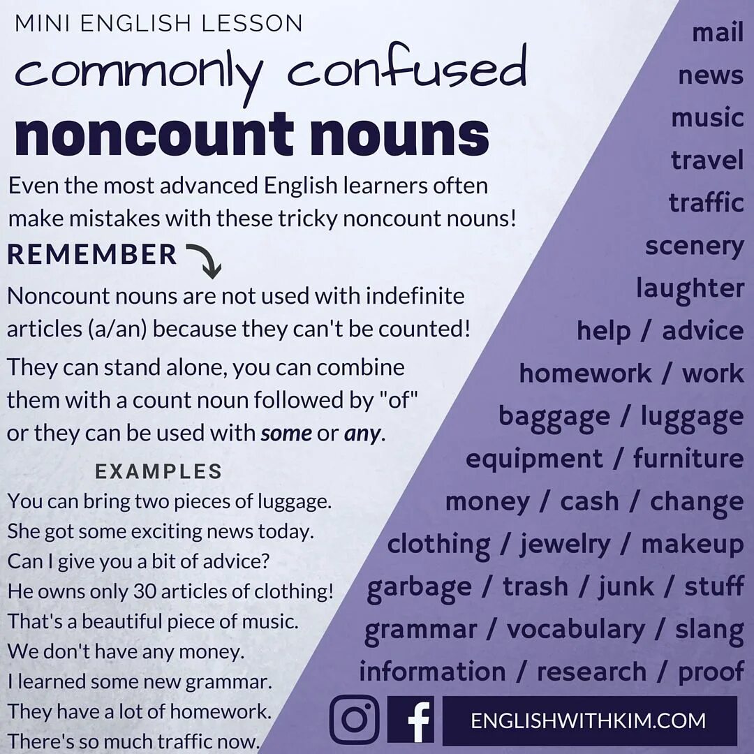 Non count. Non count nouns. count and non count nouns. count and noncount. advanced nouns.