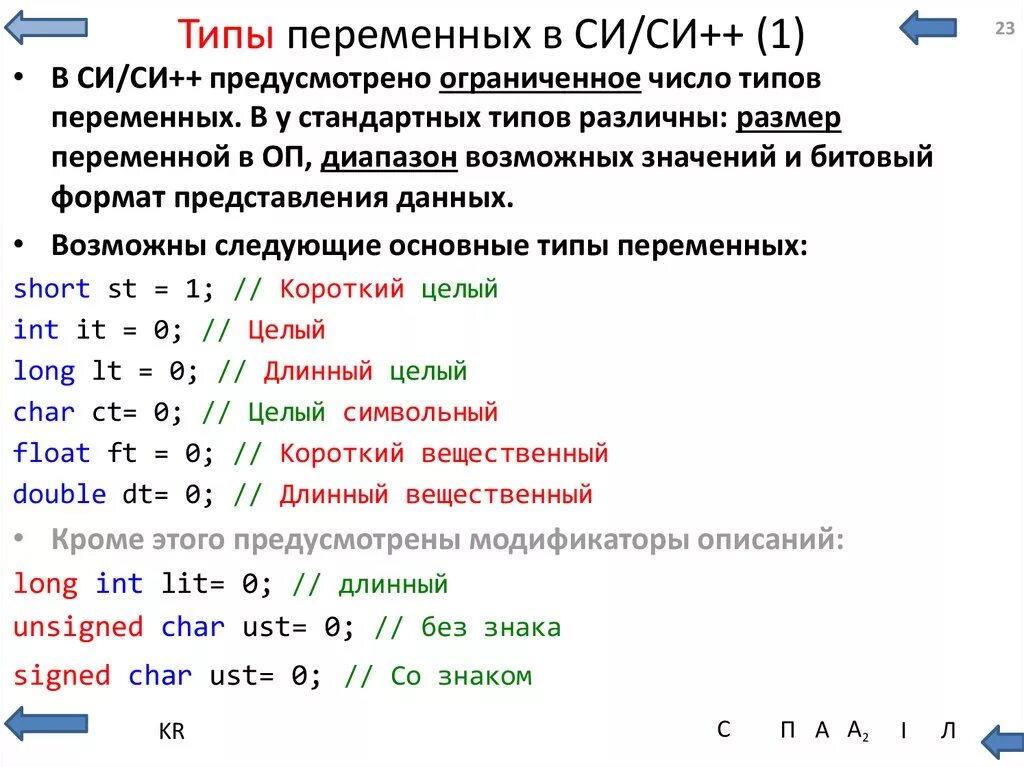 Изменяющаяся переменная