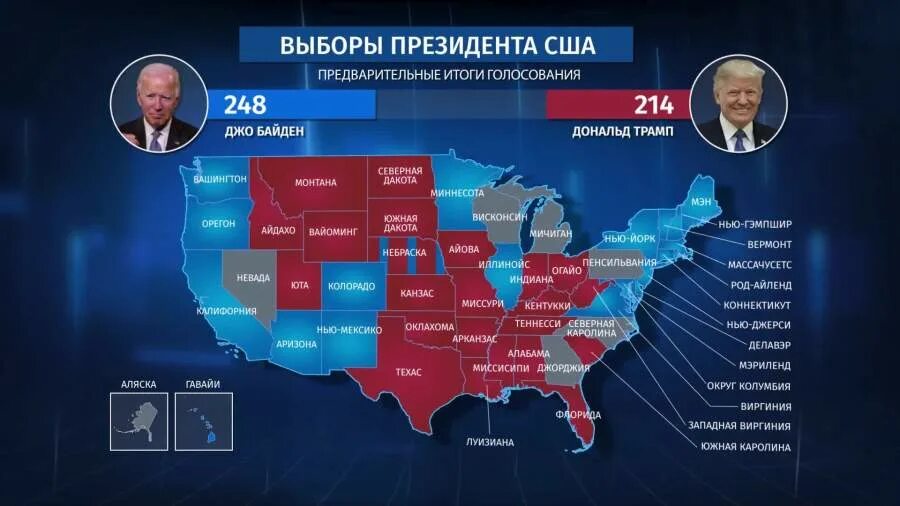 Сколько проголосовало в россии на сегодня. Выборы президента США 2020 итоги. Итоги президентских выборов в США по Штатам 2020. Карта выборов США 2020.