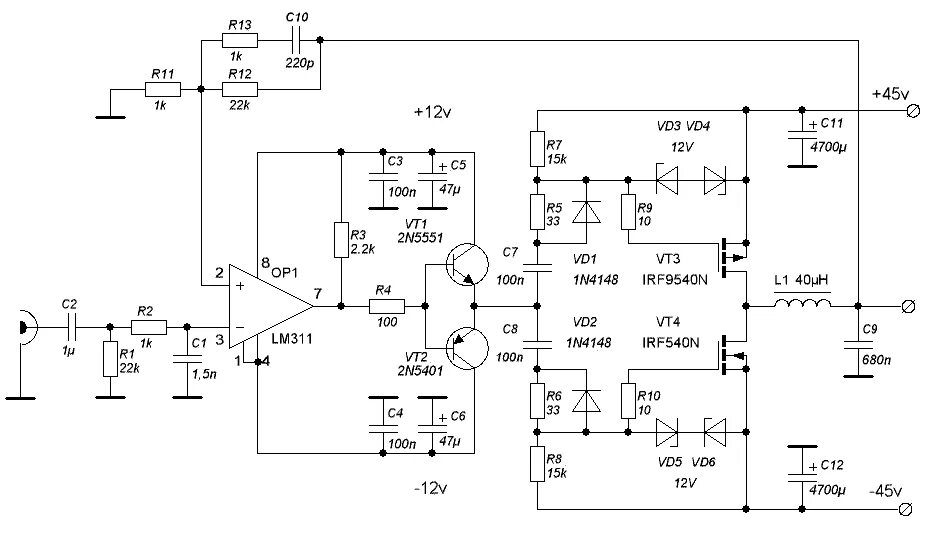 Усилитель звука класса d. Схема мостового усилителя d класса. Ir21844s схема усилителя. Схема УНЧ класса д. Усилитель d класса 300 ватт схема.