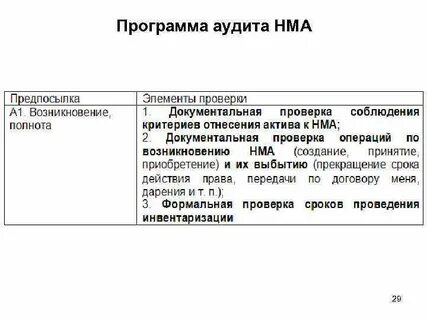 Аудит нематериальных активов