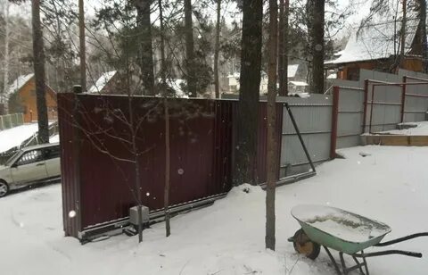 Откатные ворота снег