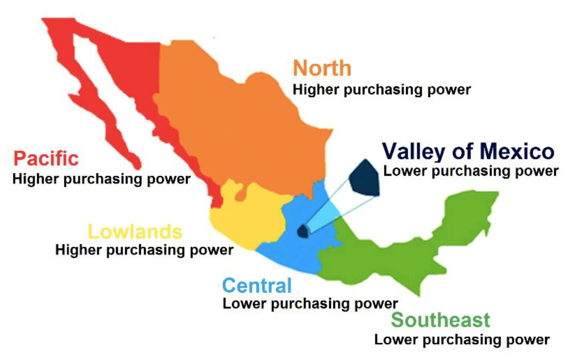 Mx region. Lower и Central Mexico карта. Mexico Regions. Regional Mexican.