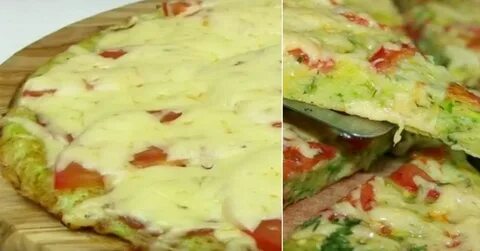 Пицца из кабачков колбасы помидор