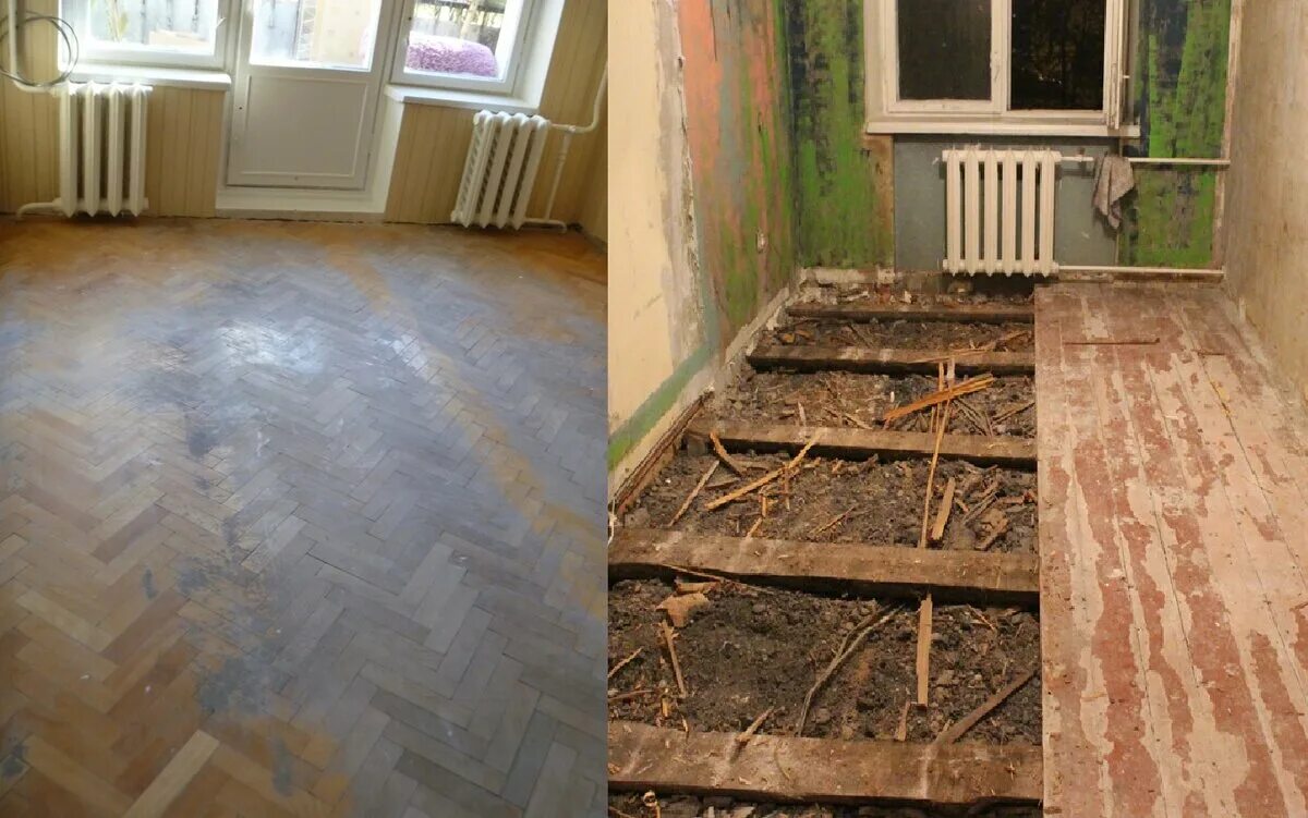 Замена деревянного пола в хрущевке своими руками - советы прораба.