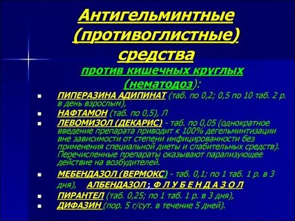 Противопаразитарные средства широкого спектра