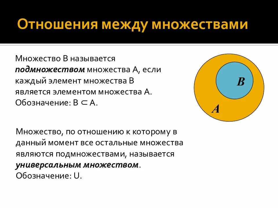 Отношения между множествами. Отношения между множествами примеры. Отношение в теории множеств. Элементы теории множеств. 1 отношение между множествами