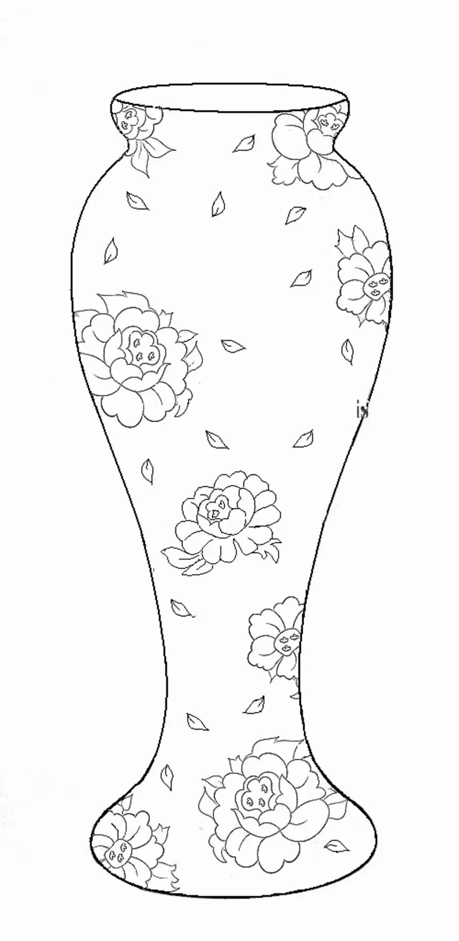 Ваза шаблон для вырезания распечатать. Ваза для раскрашивания детям. Контур вазы для цветов. Ваза раскраска. Трафарет ваза для цветов.