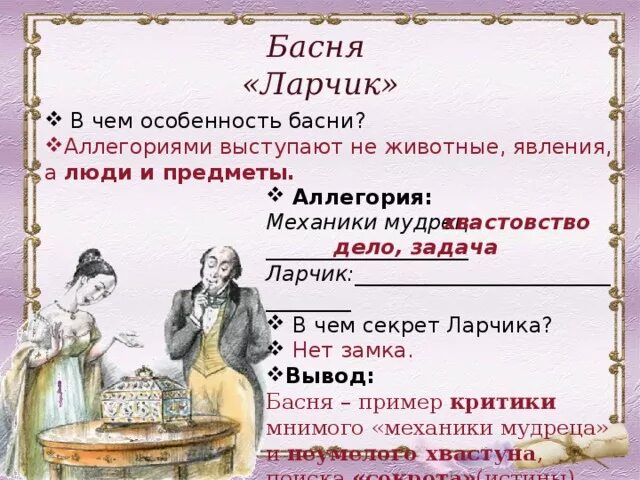 Художественные средства изображения в баснях конспект