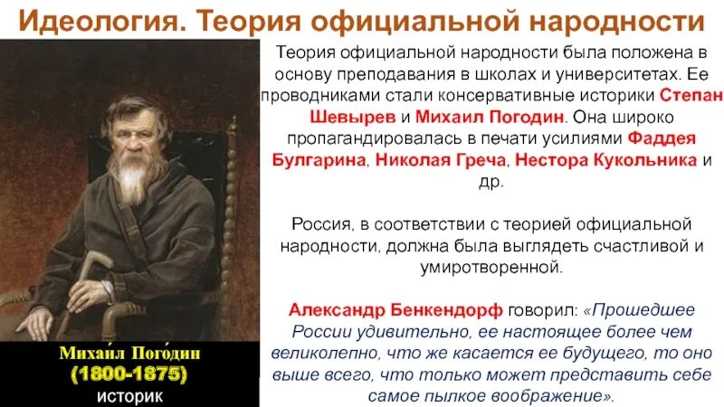 К положениям теории официальной народности относятся. Теория официальной народности. Народность в теории официальной народности. Теория официальной Наро. Погодин теория официальной народности.