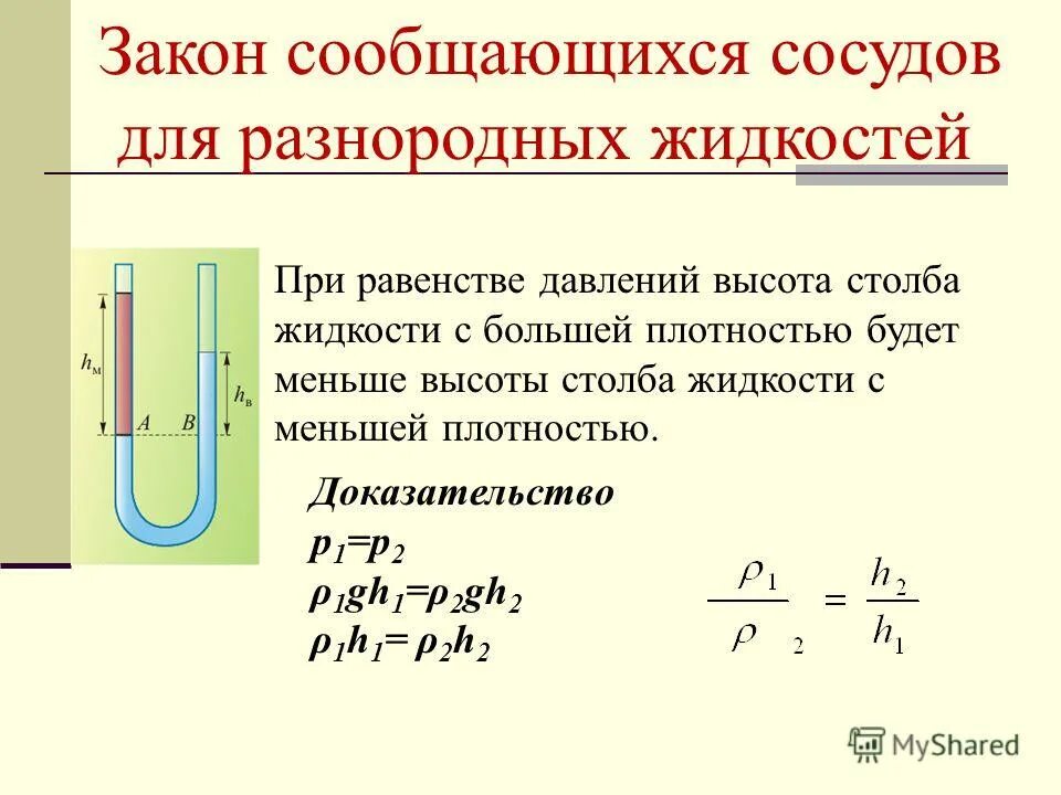 Давление воды в сообщающихся сосудах. Уровень жидкости в сообщающихся сосудах. Высота в сообщающихся сосудах. Сообщающиеся сосуды высота столба жидкости. Сообщающиеся сосуды физика.