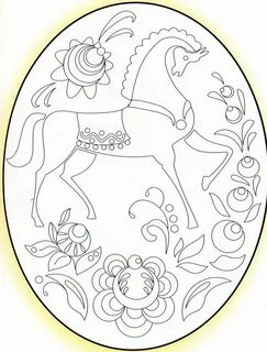 Городецкая раскраска