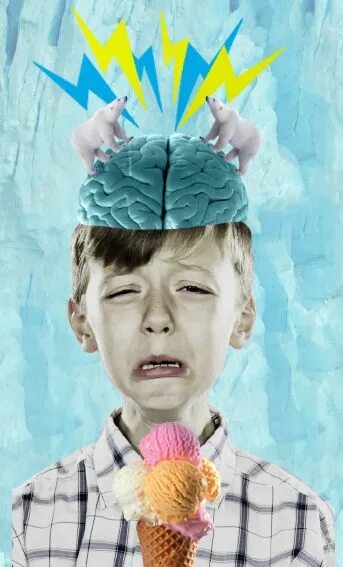 Brain freeze. Замораживание мозга от мороженного. Головная боль от мороженого.