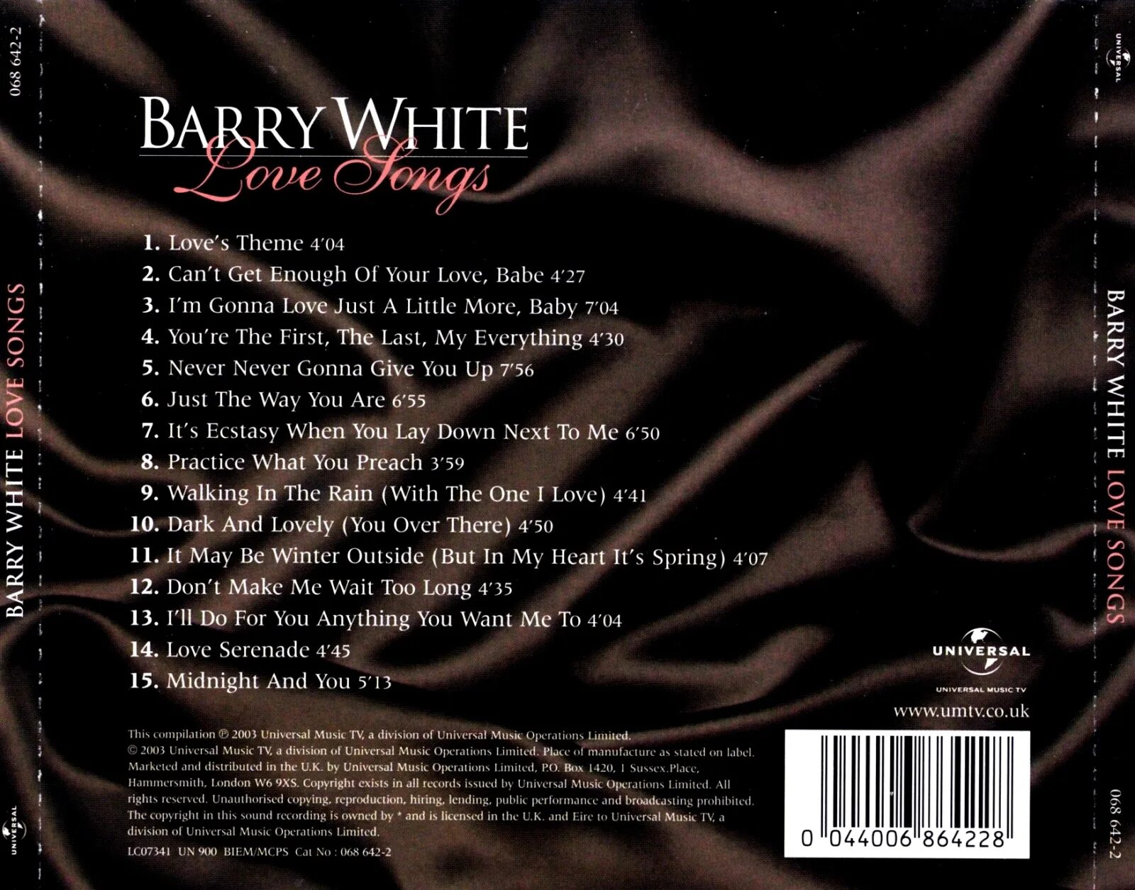 Barry White Songs. Barry White Love's Theme. Barry White альбомы. Barry White Covers. Вайт лове