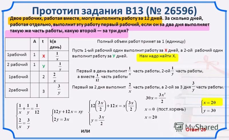 За некоторое время рабочим. Двое рабочих работая вместе могут выполнить работу. Двое рабочих работая вместе могут выполнить работу за 2 дня. Двое рабочих работая вместе могут выполнить работу за 12 дней. Двое рабочих работая.