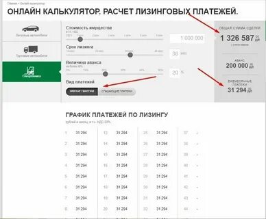 Лизинг авто для физических лиц калькулятор