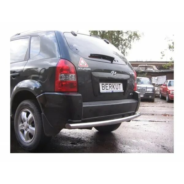 Защита задняя одинарная d60 (скосы) Hyundai Tucson 2004-2009